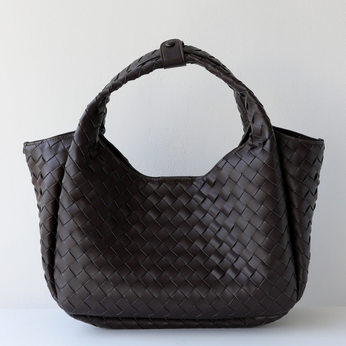Handwoven Genuine Leather Underarm Tote Bag for Women Large Capacity Shoulder Handbag, Minimalist Commuter Purse with Artisan Texture
