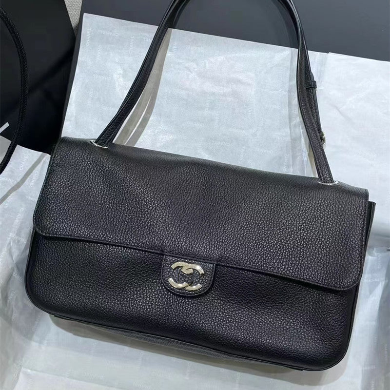 Genuine Leather Pebble Grain Shoulder Bag for Women Large Capacity Commuter Underarm Handbag, Versatile Multi-Functional Purse with Classic Design
