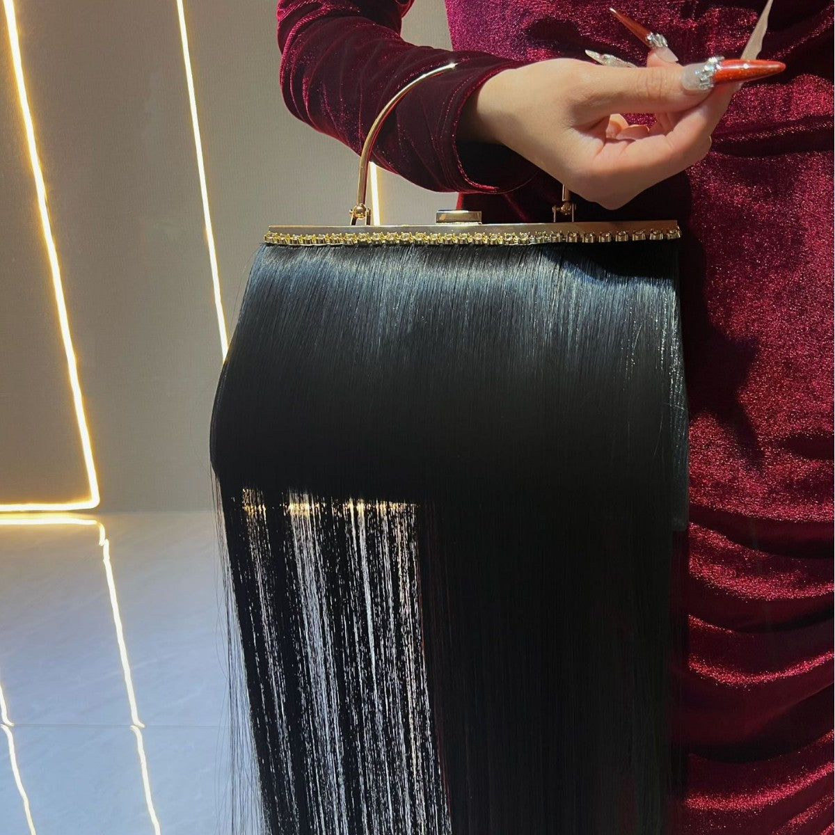 Chic Tassel Rhinestone Embellished Evening Bag for Women, A Sparkly Chain Top-Handle Crossbody Shoulder Handbag Perfect for Banquets Parties & Special Occasions