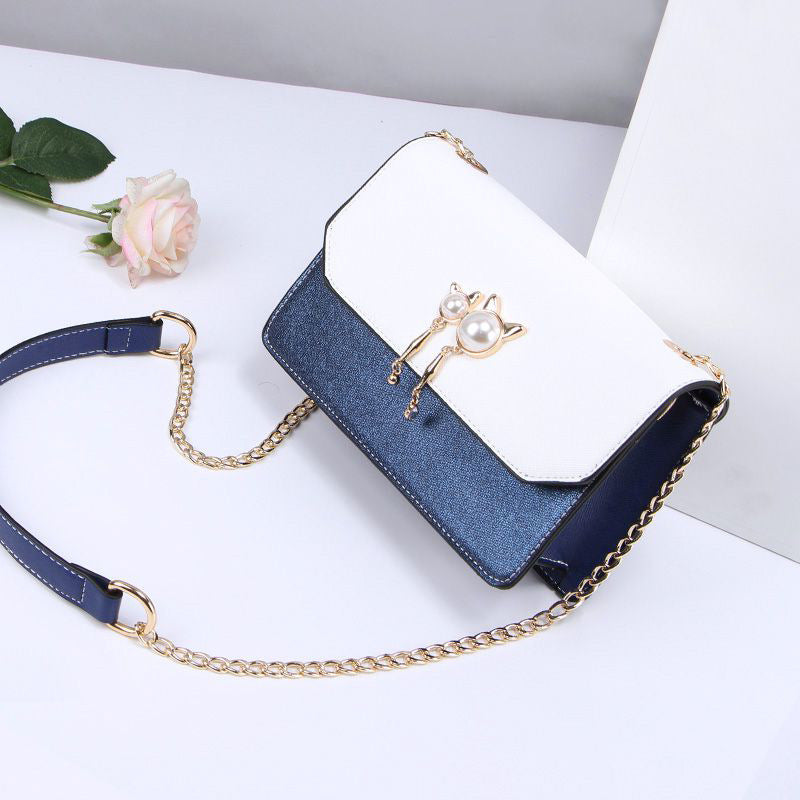 Genuine Leather Small Square Chain Crossbody Bag for Women, New Fashionable Versatile Shoulder Purse, Trendy Everyday Handbag for Ladies
