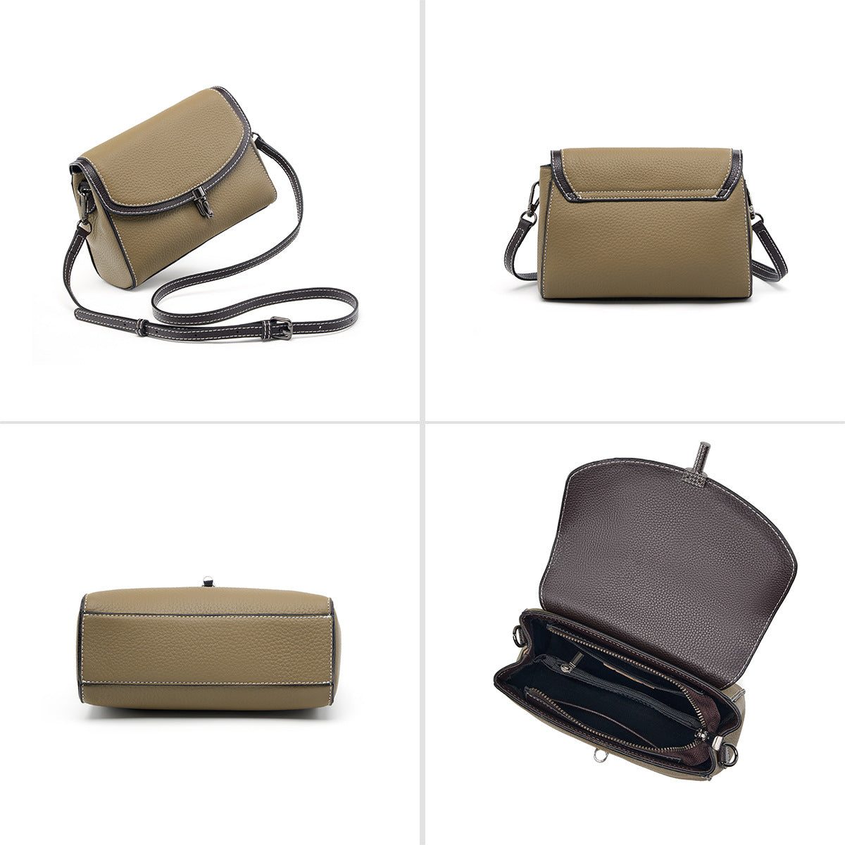 Genuine Top Layer Cowhide Small Square Bag for Women, Niche New Versatile Shoulder Crossbody Top Handle Purse, Premium Handbag for Ladies