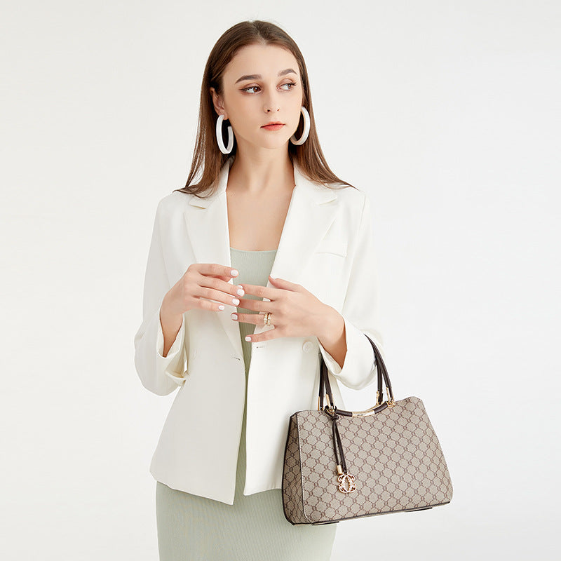 Genuine Leather Large Capacity Tote Bag for Women, New Fashionable Shoulder Crossbody Top Handle Purse, Versatile Everyday Handbag for Ladies