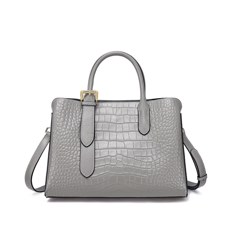 New Arrival Croc-Effect Genuine Leather Tote Bag for Women, A Large Capacity Lady-Inspired Top-Handle Handbag with Fashionable Premium Design, Perfect Everyday Purse