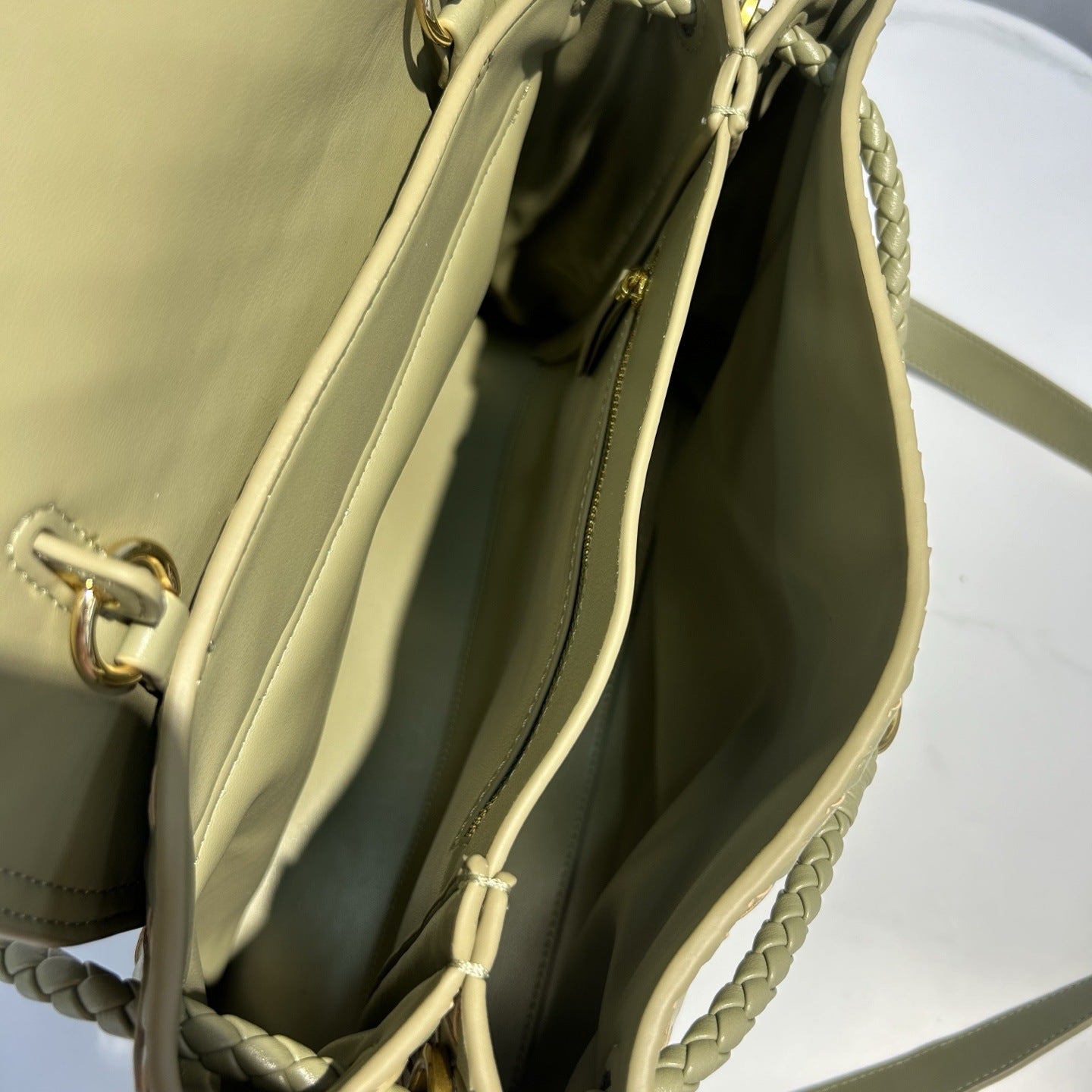 Genuine Leather Woven Tote with Butterfly Gold Buckle Flap, Large Commuter Shoulder & Crossbody Bag for Women