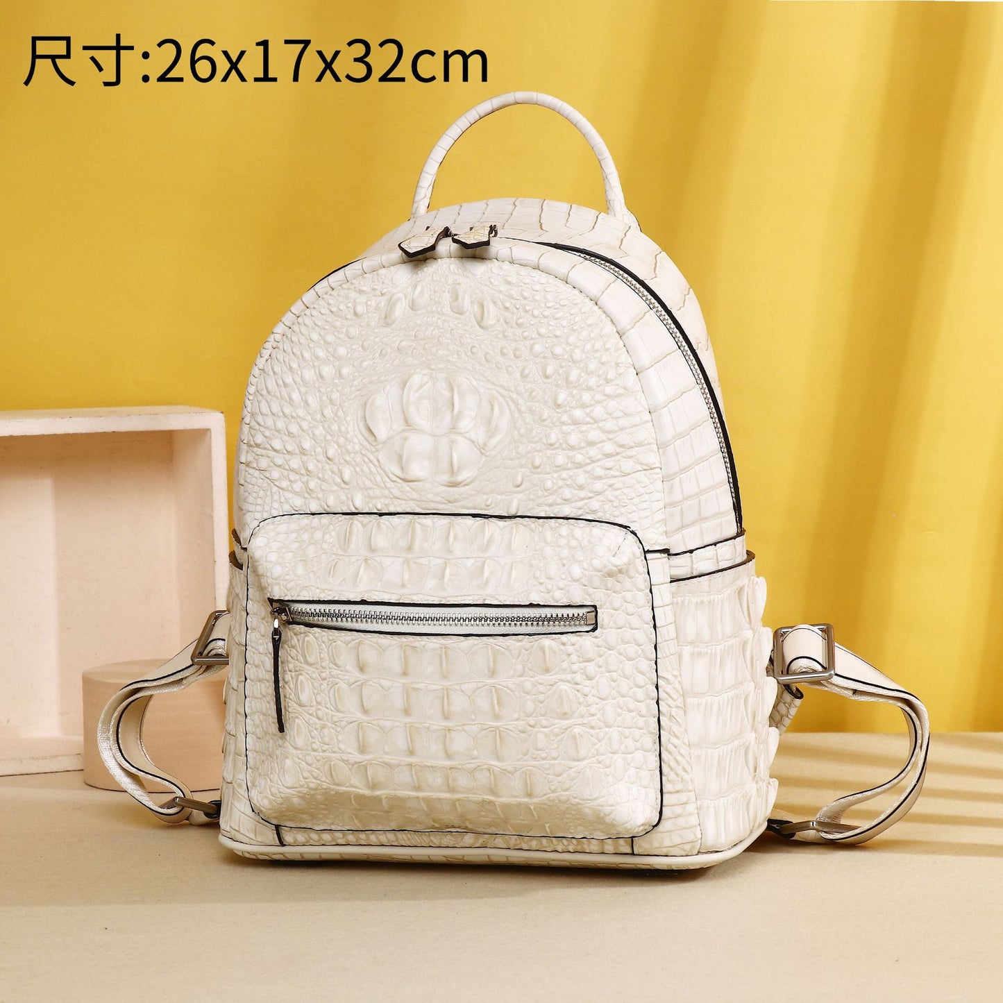 New Arrival Croc-Effect Large Capacity Backpack for Women, A Fashionable Outdoor Travel Daypack Perfect for School & Everyday Use