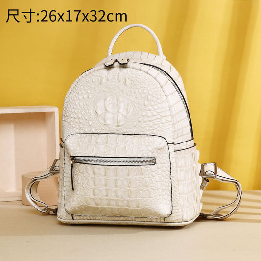 New Arrival Croc-Effect Large Capacity Backpack for Women, A Fashionable Outdoor Travel Daypack Perfect for School & Everyday Use