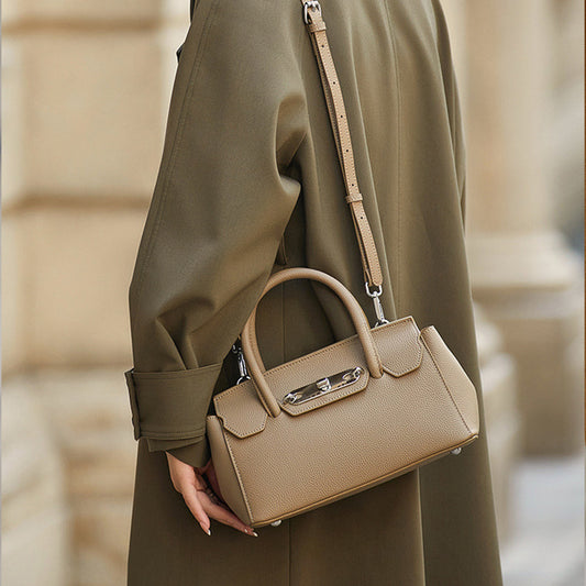 Chic Genuine Leather Birkin & Kelly-Inspired Tote Bag for Women, Trendy Cowhide Top-Handle Crossbody Shoulder Handbag with Fashionable Everyday Design