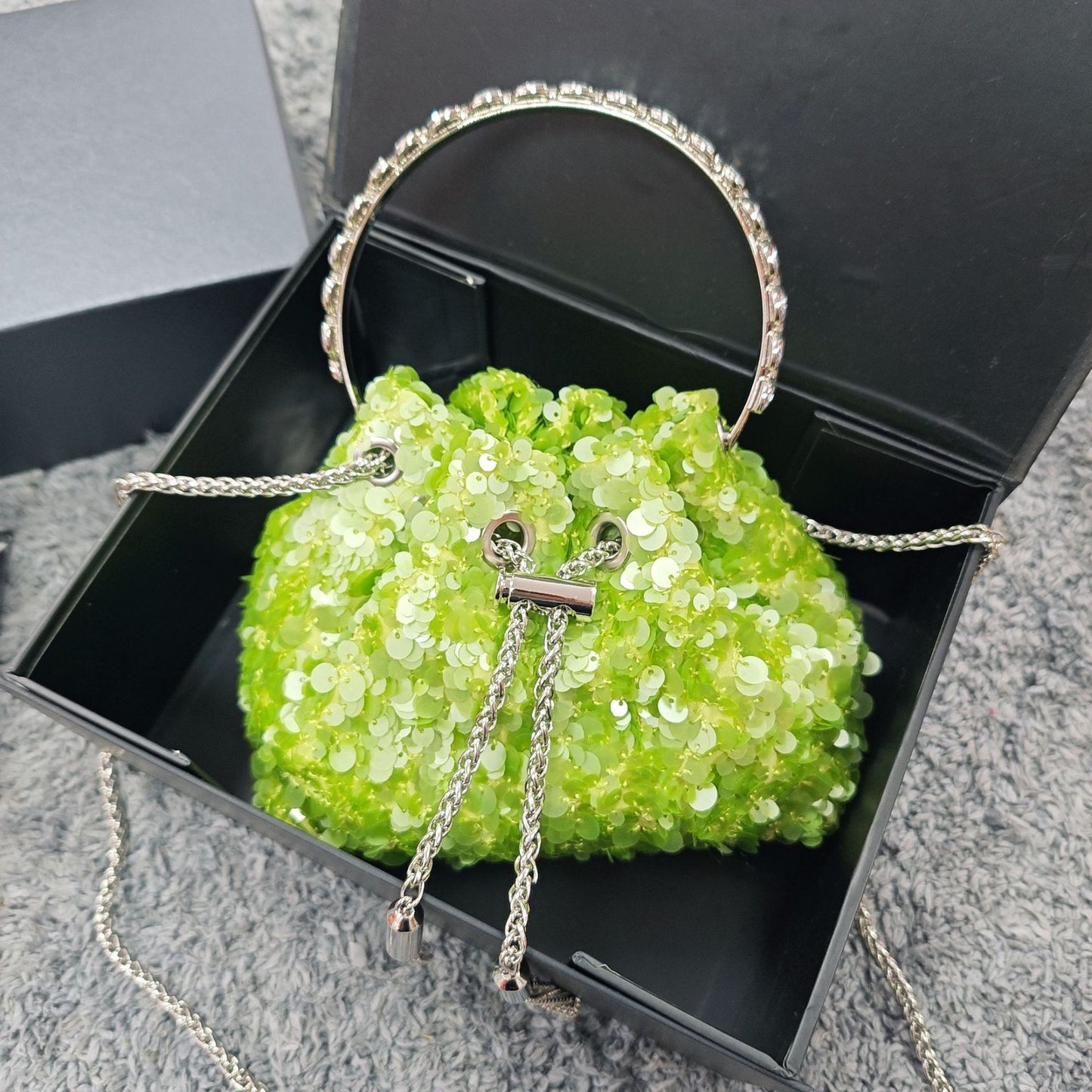 New Tassel Evening Bag for Women, Soft Sequin Shoulder Crossbody Purse, Light Luxury Sparkly Handbag for Parties & Events