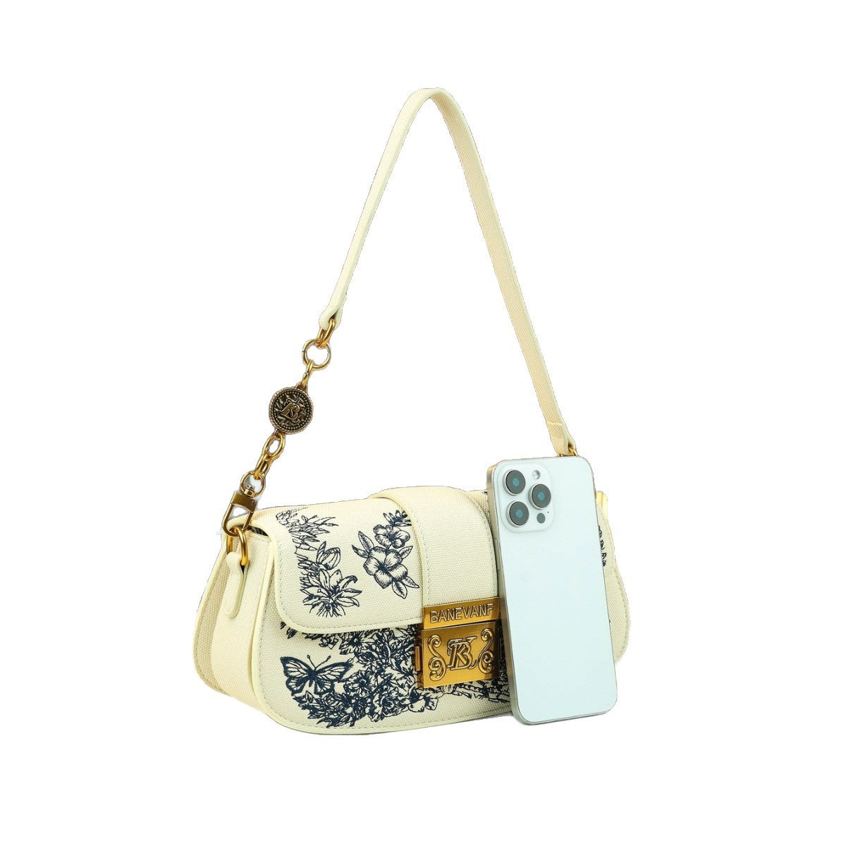 Heavy Embroidery Saddle Bag for Women Vintage Premium Shoulder Crossbody Handbag, Intricate Floral Purse with Versatile Everyday Style