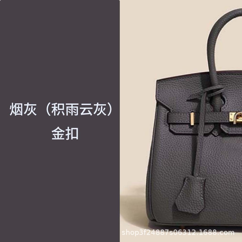 Premium Top-Layer Cowhide Leather with Pebbled Texture, Birkin-Inspired Tote Bag for Women, Spacious Large Capacity Top-Handle Shoulder Crossbody Handbag with Luxurious Feel
