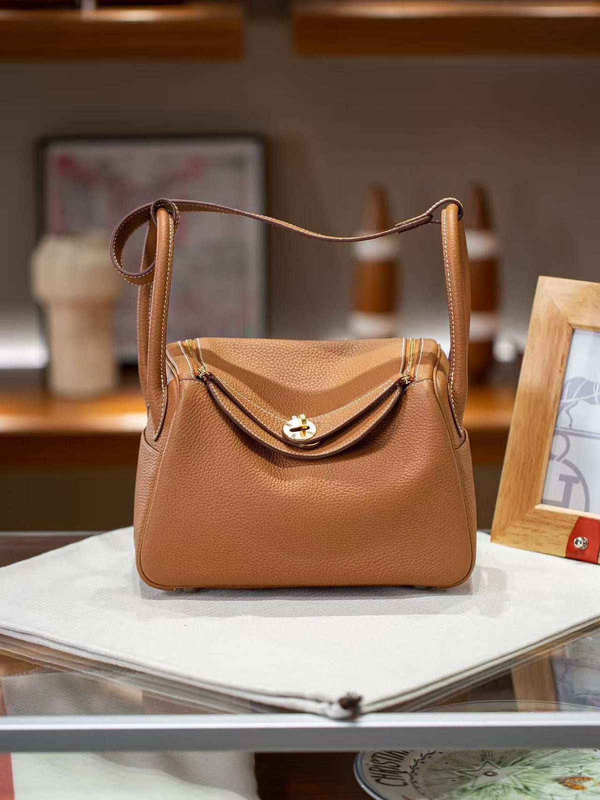 Genuine TC Calfskin Leather Lindy-Style Bag for Women, Peige Artisan Full Steel Hardware Shoulder Purse, Premium Leather Handbag in 19/26/30 Sizes for Ladies