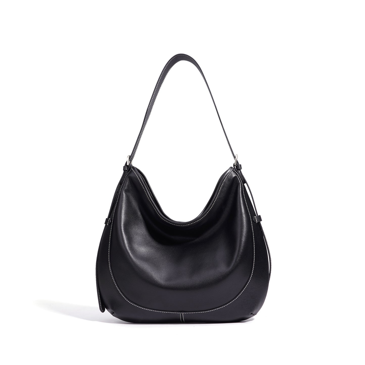 Slouchy Relaxed Genuine Leather Large Capacity Bag, European Original Niche Underarm Shoulder Crossbody Purse, Unique Handbag for Women