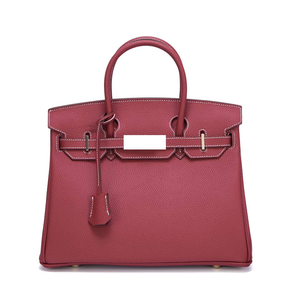 Women's Togo Leather Handbag Large Capacity Top Handle Bag with Gold Hardware, Premium Quality Birkin Style Shoulder Purse