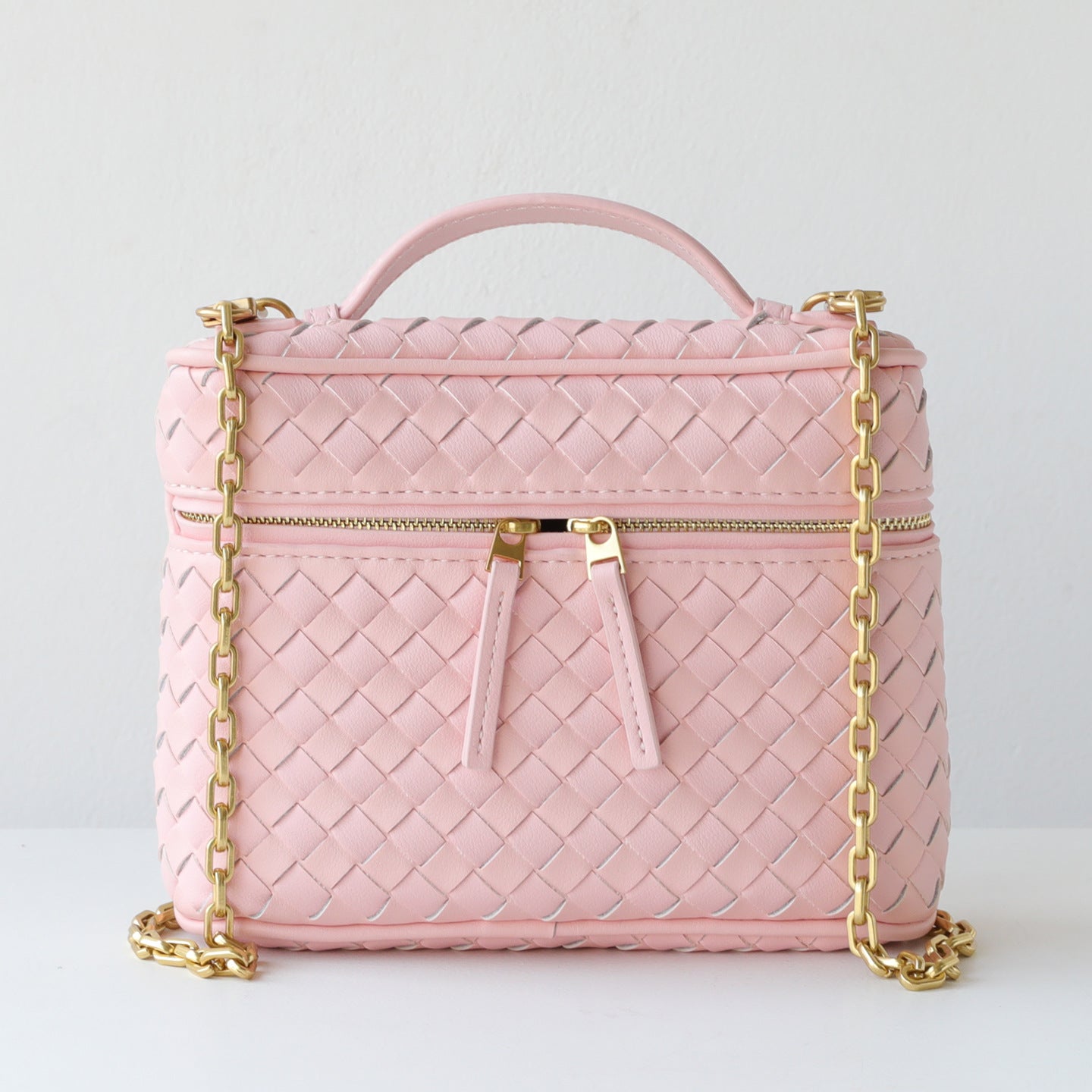 Handwoven Mini Box Phone Bag for Women Chain Shoulder Crossbody Handbag, Premium Genuine Leather Purse with Versatile Style