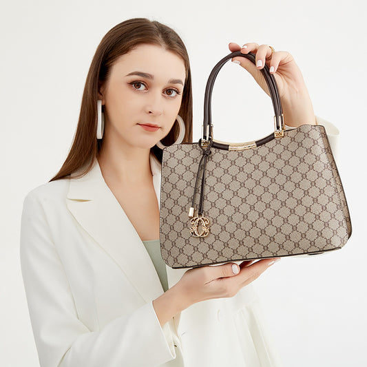 Genuine Leather Large Capacity Tote Bag for Women, New Fashionable Shoulder Crossbody Top Handle Purse, Versatile Everyday Handbag for Ladies
