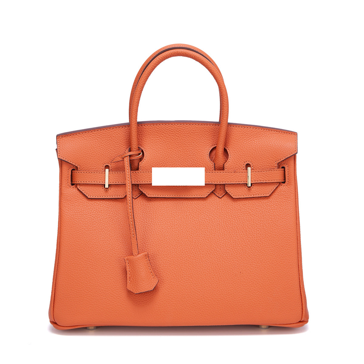 Women's Togo Leather Handbag Large Capacity Top Handle Bag with Gold Hardware, Premium Quality Birkin Style Shoulder Purse