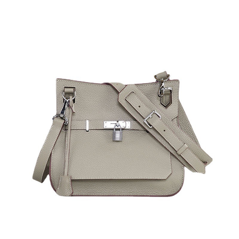 New Arrival Pebbled Leather Birkin-Inspired Tote Bag for Women, Turn-Lock Top-Layer Cowhide Shoulder Crossbody Handbag with Fashionable Everyday Design