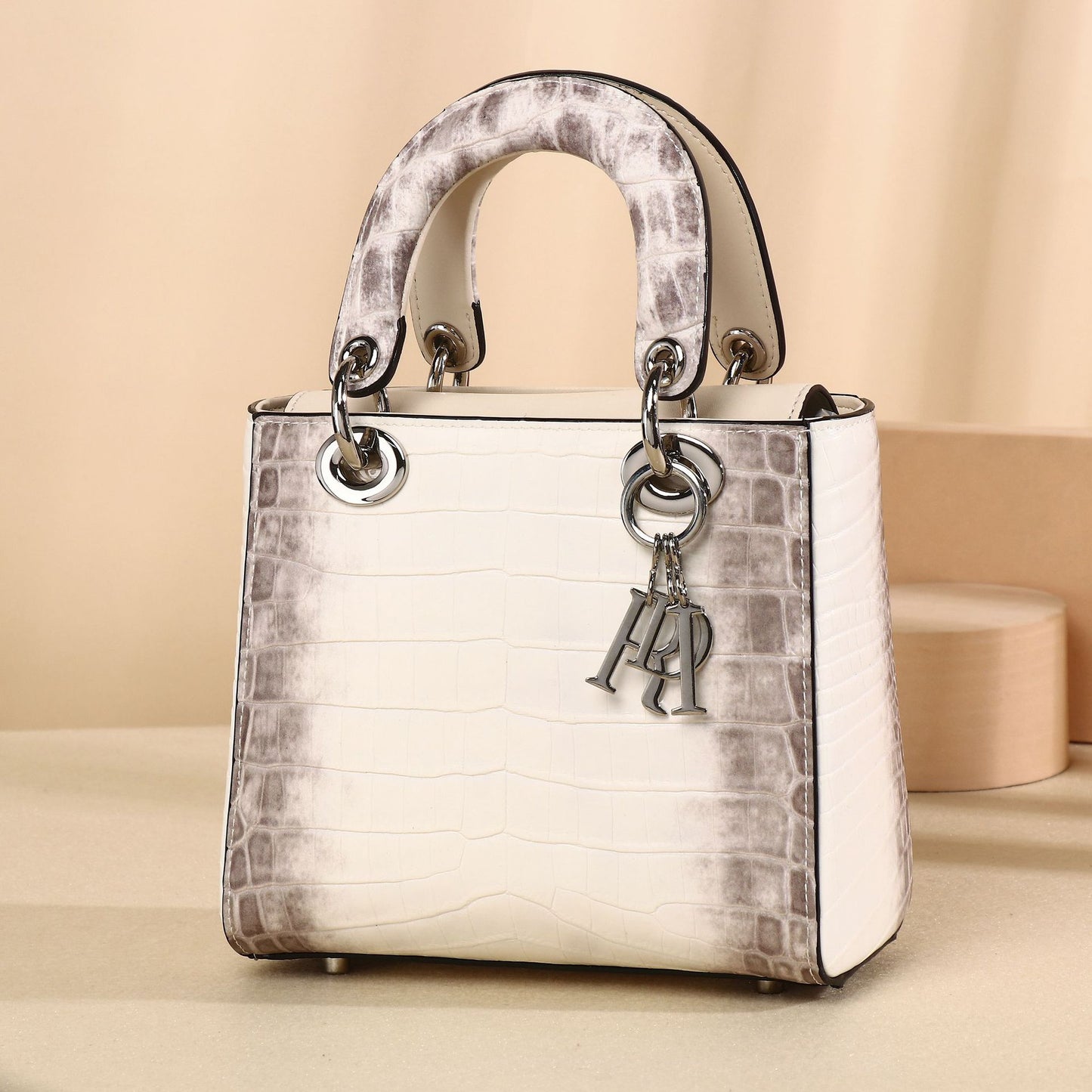 New Arrival Croc-Effect Lady-Inspired Bag for Women, A Light Luxury Top-Handle Crossbody Shoulder Handbag with High-End Fashionable Design