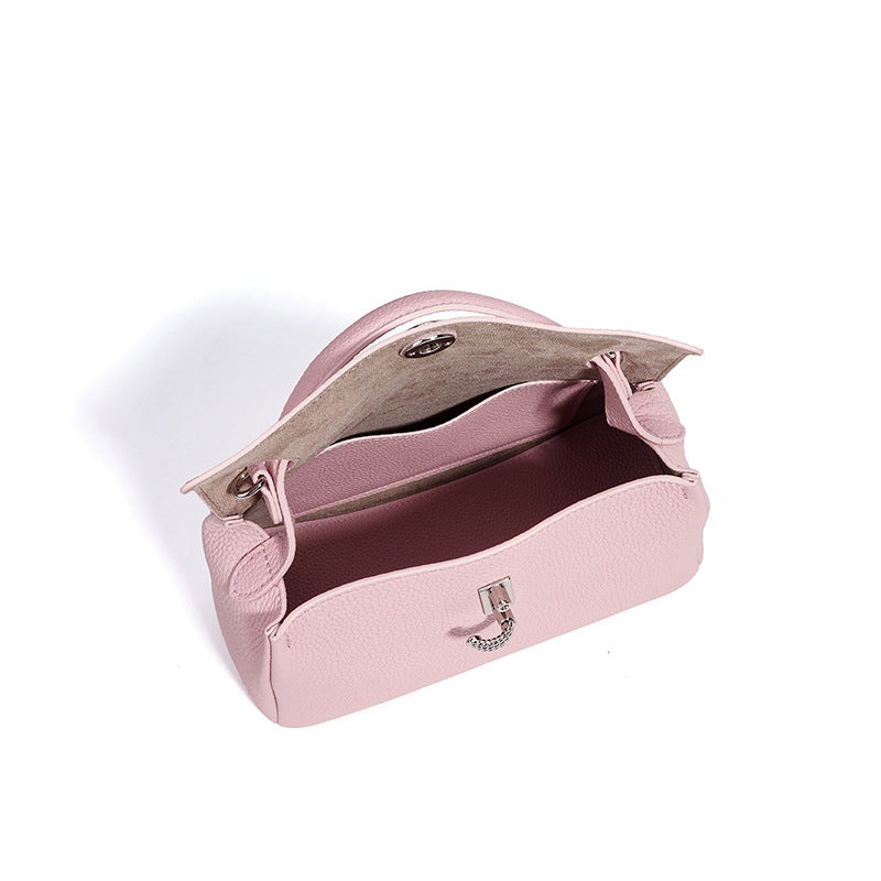 Korean Minimalist Design Leather Shoulder Bag, Niche Crossbody Top Handle Purse, Versatile Work Bag for Women