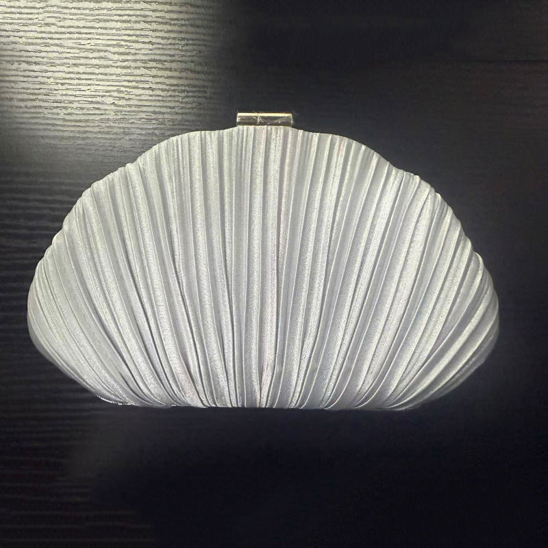 Shell-Shape Evening Clutch for Women, Formal Gown Party Shoulder Chain Bag, Light Luxury Versatile Box Purse for Weddings and Ladies