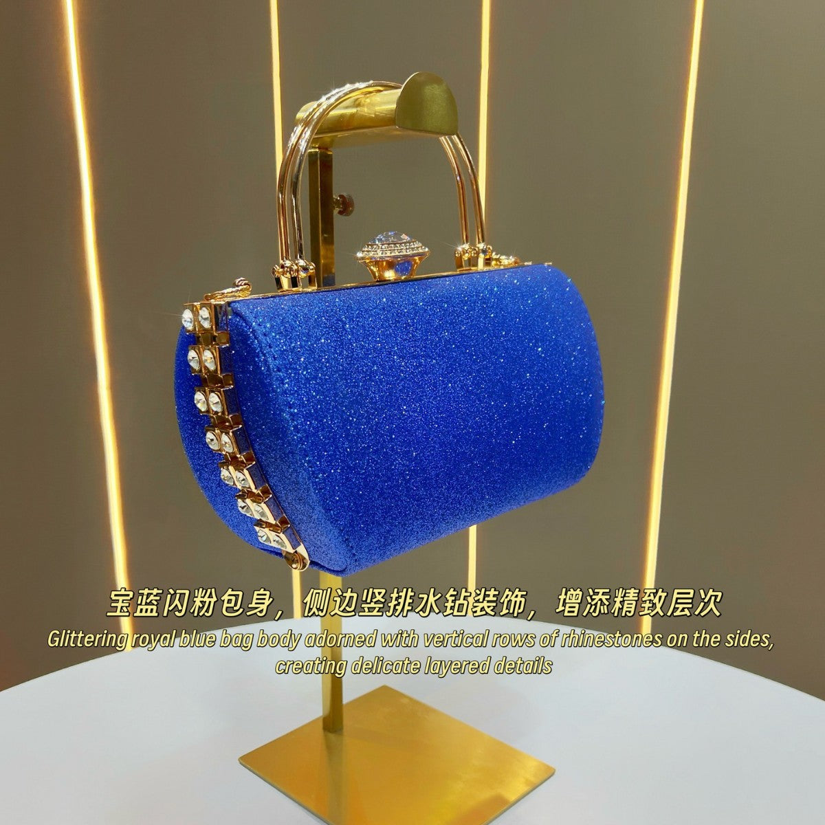 Dazzling Rhinestone-Embellished Evening Bag for Women, A Light Luxury Glamorous Chain Top-Handle Crossbody Handbag with Unique Boutique Sparkly Design, Perfect for Banquets Weddings & Special Occasions