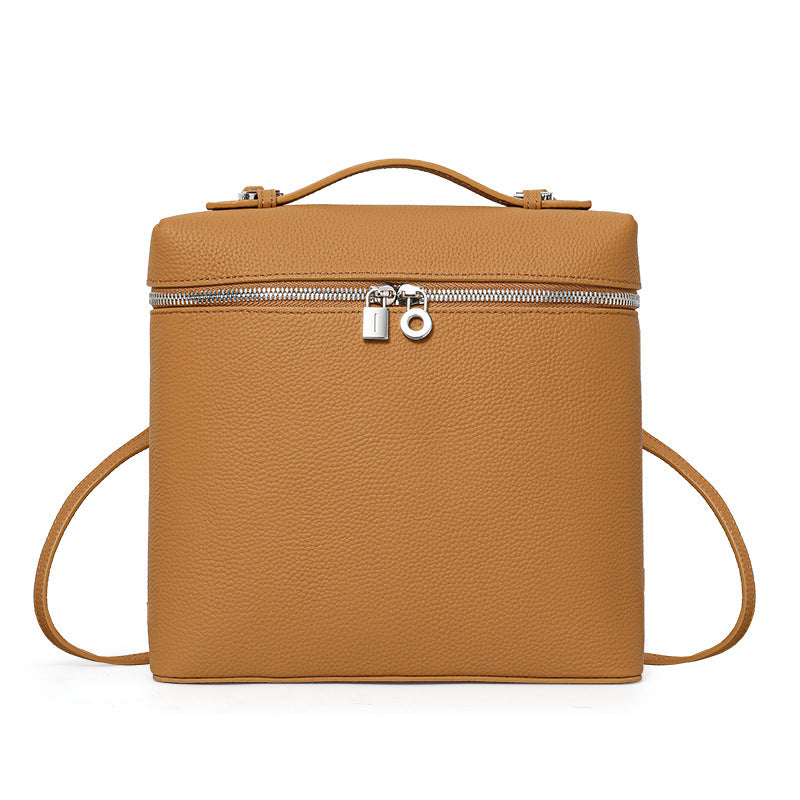Genuine Top Layer Cowhide Makeup Backpack for Women, New Large Capacity Top Handle Crossbody Purse, Premium Niche Handbag for Ladies