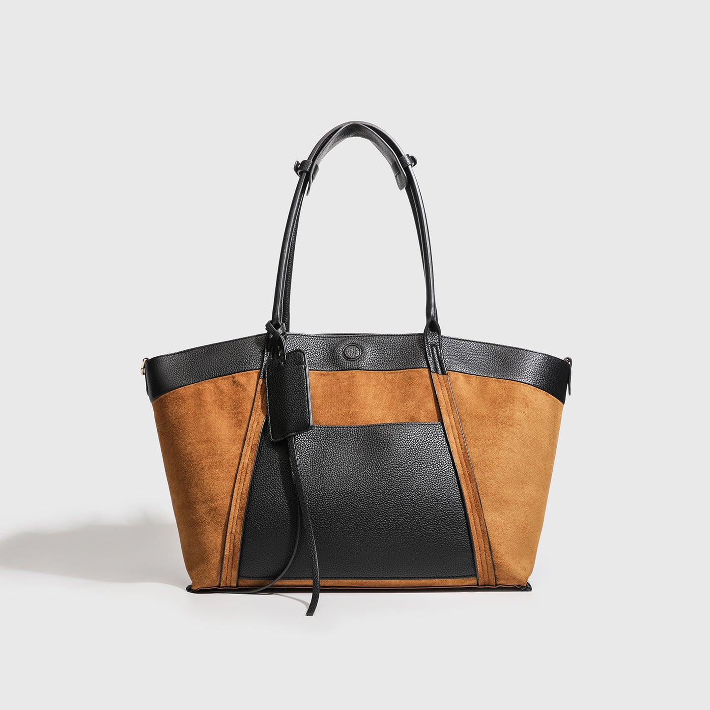 Genuine Suede Large Capacity Tote Bag for Women, Vintage Fashionable Shoulder Top Handle Purse, Casual Commute Handbag with Relaxed Effortless Style for Ladies