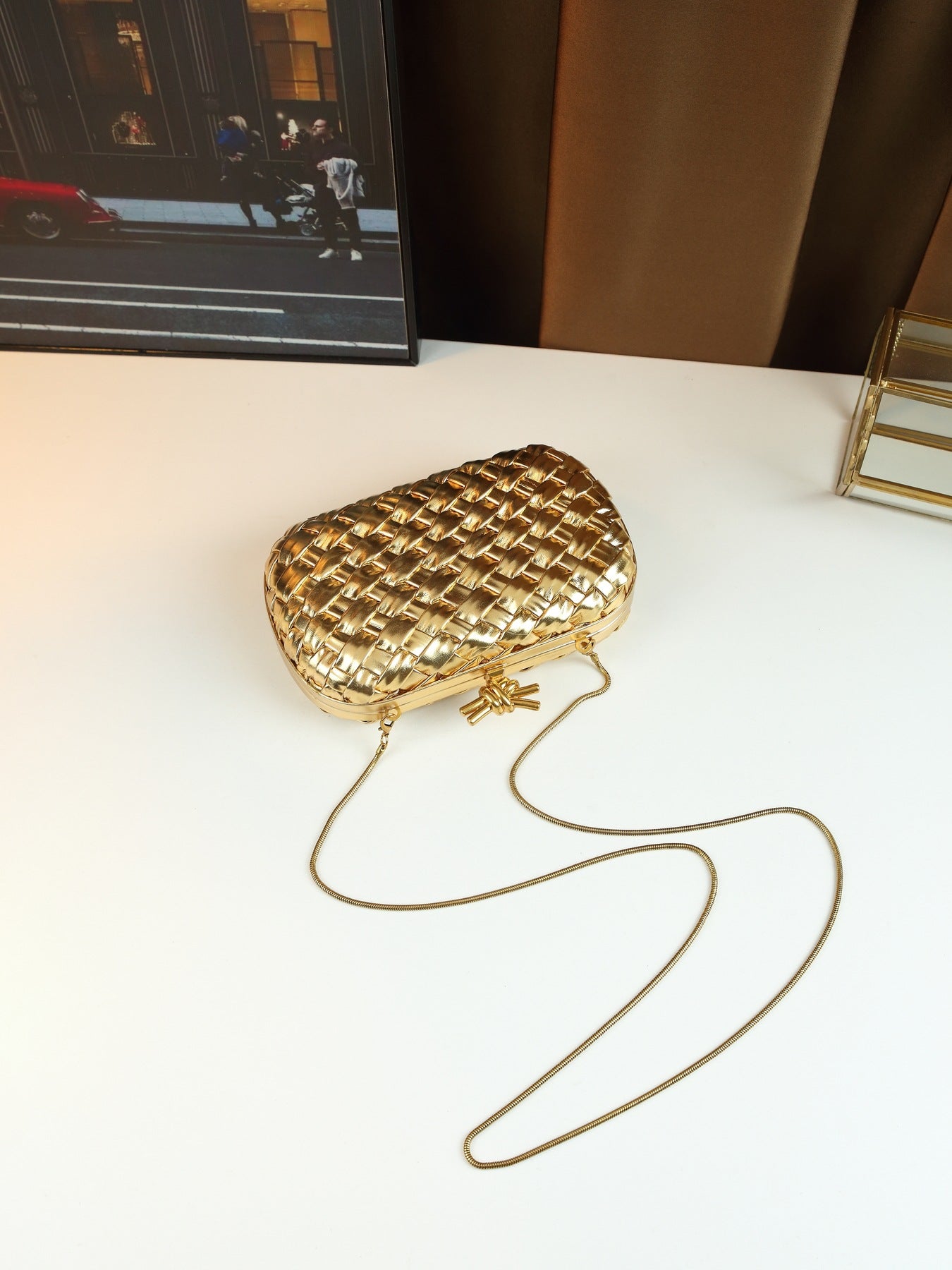 Handwoven Evening Clutch Bag for Women Fashion Wristlet Shoulder Bag, Stylish Woven Purse with Artisan Craftsmanship