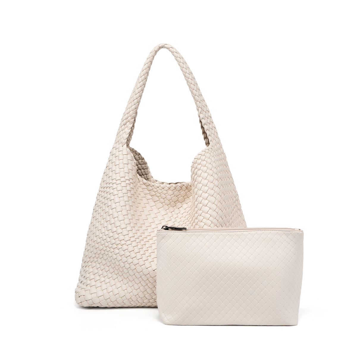 Handwoven Korean Style Large Capacity Mother-Child Bag, Casual Shoulder Top Handle Underarm Purse, Fashionable Handbag for Women