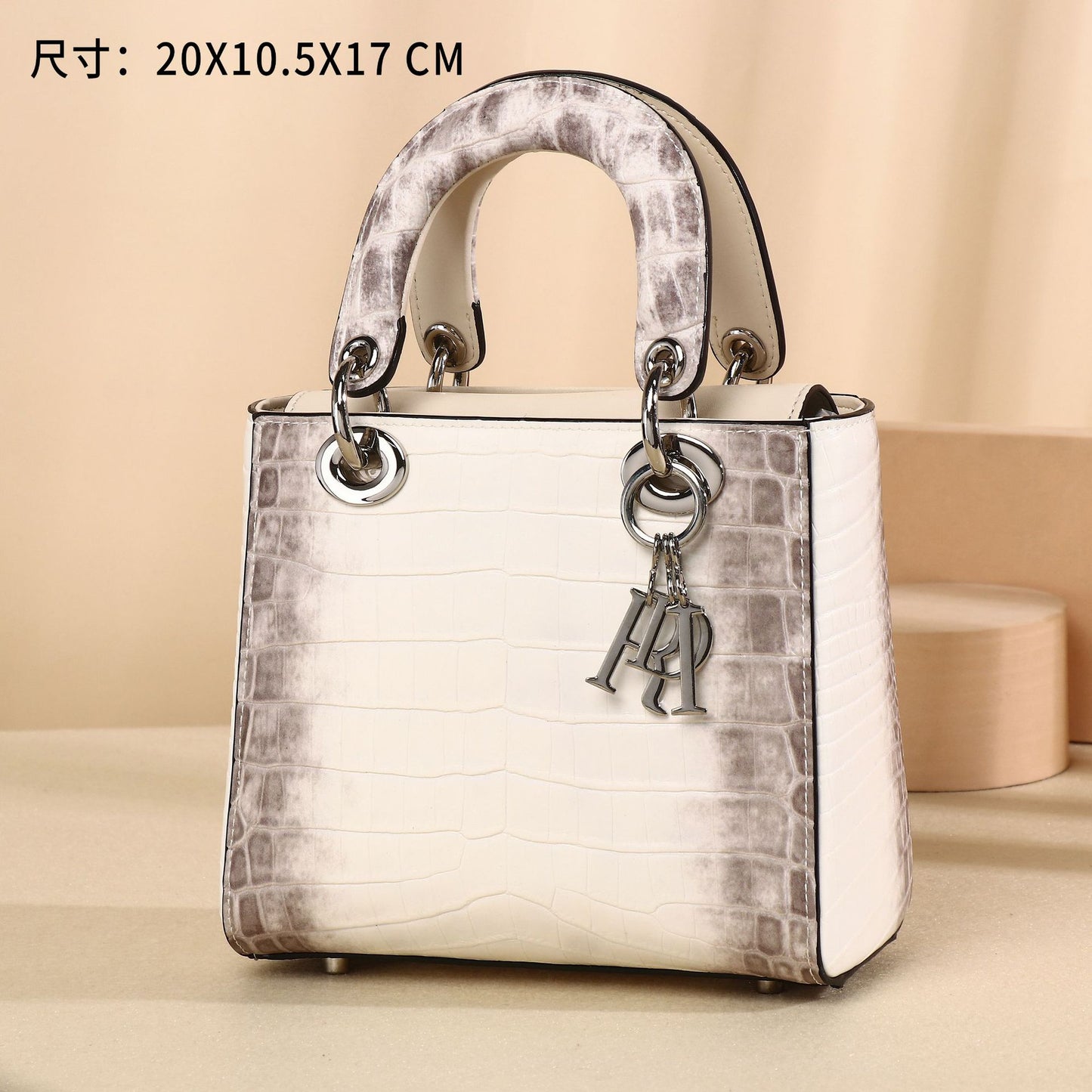 New Arrival Croc-Effect Lady-Inspired Bag for Women, A Light Luxury Top-Handle Crossbody Shoulder Handbag with High-End Fashionable Design