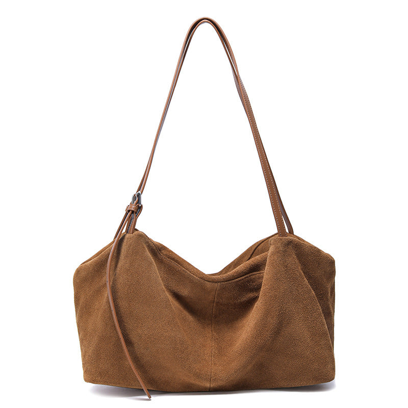 Vintage Luxury Tote Bag for Women Large Capacity Commuter Shoulder Handbag, Plush Pillow Purse with Versatile Everyday Style