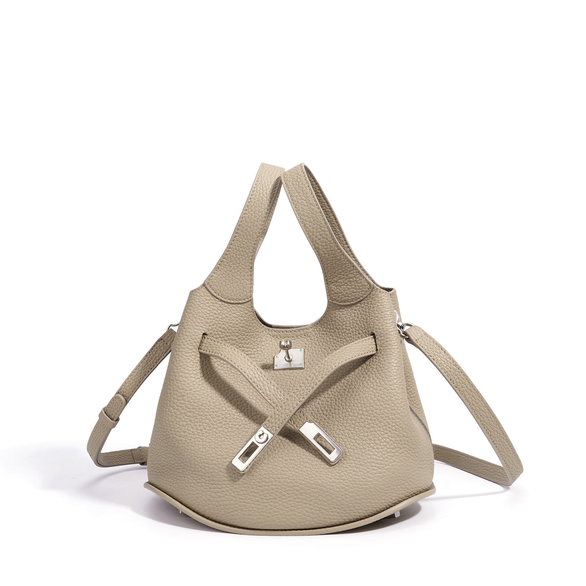 Spring Summer Premium Niche Cowhide Basket Bag, Crossbody Shoulder Top Handle Purse, Genuine Leather Bucket Handbag for Women