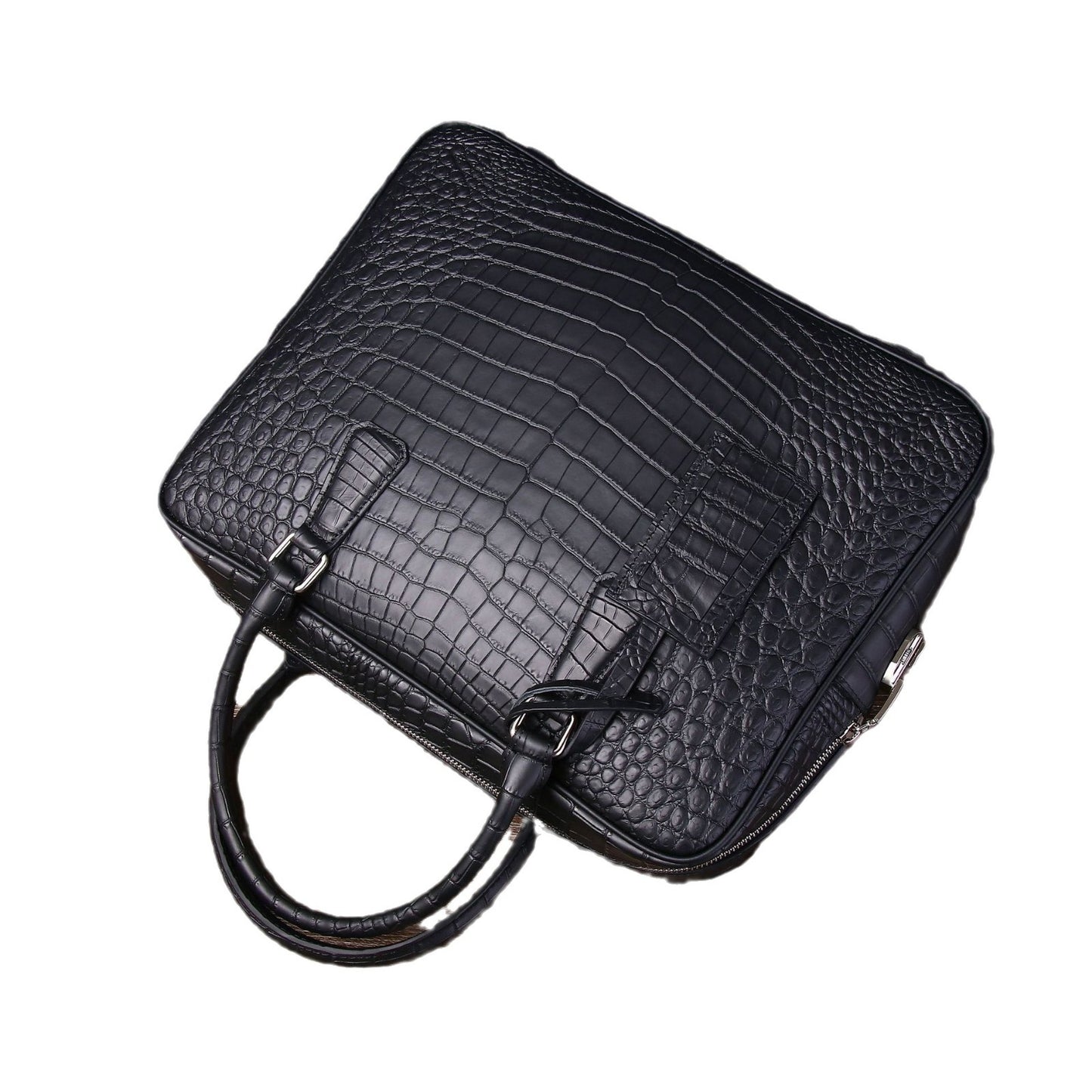 New Arrival Matte Croc-Effect Business Briefcase for Men, A Large Top-Handle Laptop Bag with Combination Lock & Professional Design, Perfect for Work & Travel