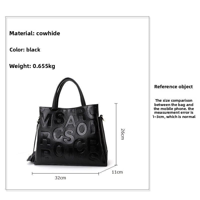 Genuine Top Layer Cowhide Large Capacity Handbag for Women, New Arrival Fall Winter Top Handle Shoulder Crossbody Purse, Trendy Bag for Ladies