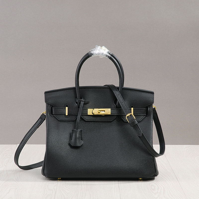 Genuine Top Layer Cowhide Birkin-Kelly Style Tote Bag for Women, New Arrival Large Capacity Commute Top Handle Handbag, Premium Leather Purse for Ladies