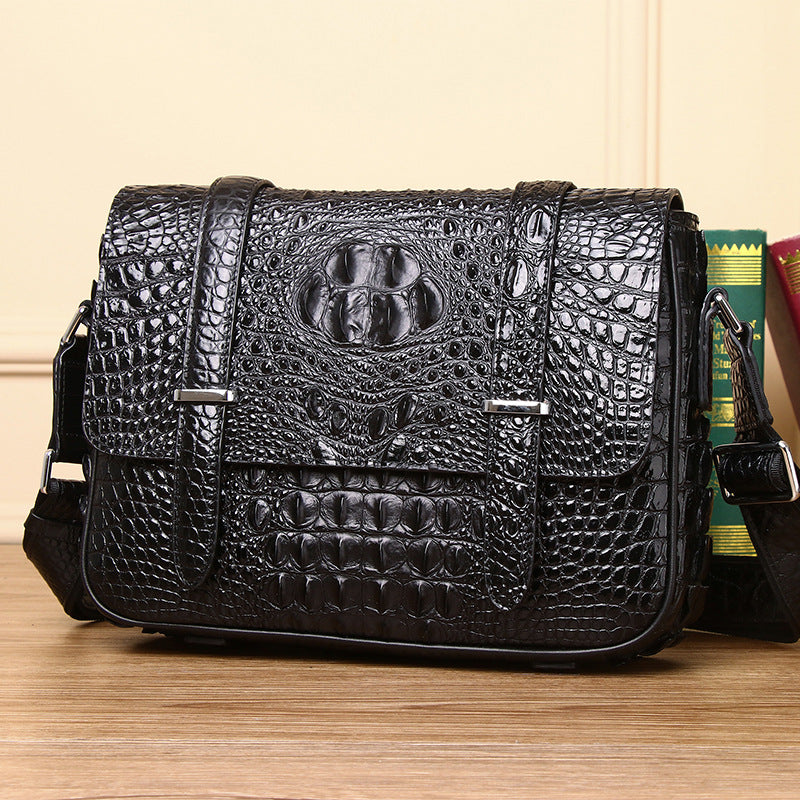 New Arrival Waterproof Silicone Croc-Effect Cambridge Satchel for Men, A Casual Business Crossbody Shoulder Bag with Durable Silicone Finish