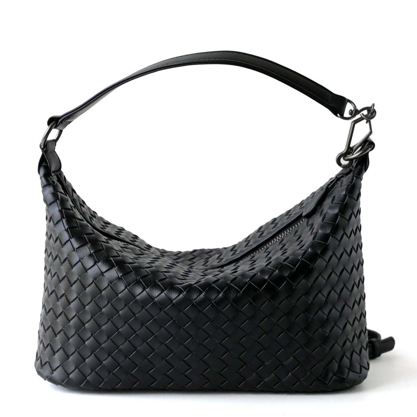 Cowhide Handwoven Dumpling Bag for Women Shoulder Crossbody Handbag, Niche Commuter Underarm Purse with Artisan Leather Texture