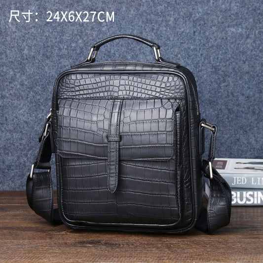 New Arrival Matte Croc-Effect Outdoor Shoulder Bag for Men, A Fashionable Top-Handle Crossbody Satchel with Business Backpack Design