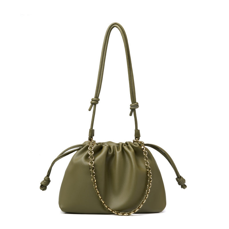 Genuine Leather Large Capacity Cloud Dumpling Bag for Women, New Premium Commute Shoulder Crossbody Top Handle Purse, Versatile Everyday Handbag for Ladies