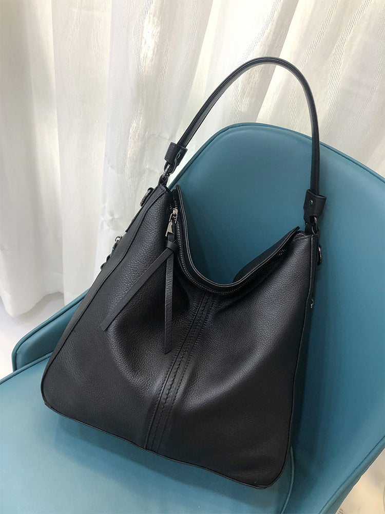Genuine Top Layer Cowhide Large Shoulder Crossbody Top Handle Bag for Women, Versatile Everyday Handbag 1081 for Ladies