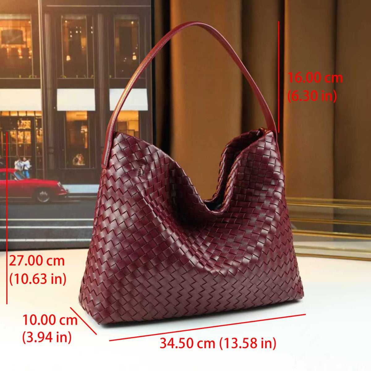 Woven Large Capacity Tote Bag for Women Fashion Shoulder Handbag, Versatile Casual Purse with Artisan Textured Design