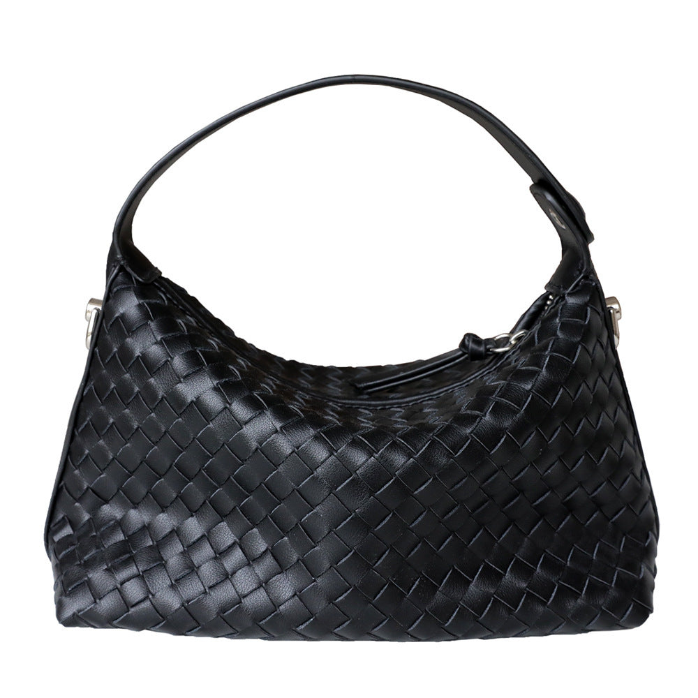 Handwoven Hobo Dumpling Bag for Women Shoulder Crossbody Handbag, Trendy Fashion Purse with Artisan Woven Texture