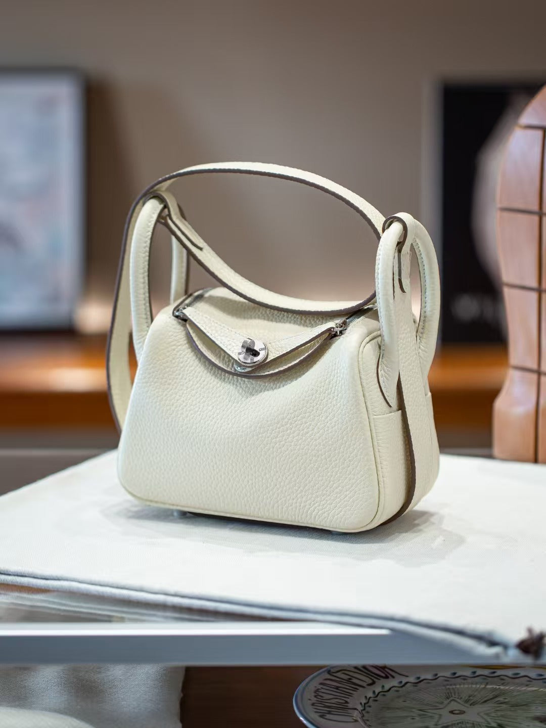 Women's Lindy-Style Cross-Body Shoulder Bag 19-26cm, Hermès-Inspired Top-Handle Handbag in Premium TC Full-Grain Cowhide Leather, Versatile Satchel for Work, Travel & Daily Use, New Arrival