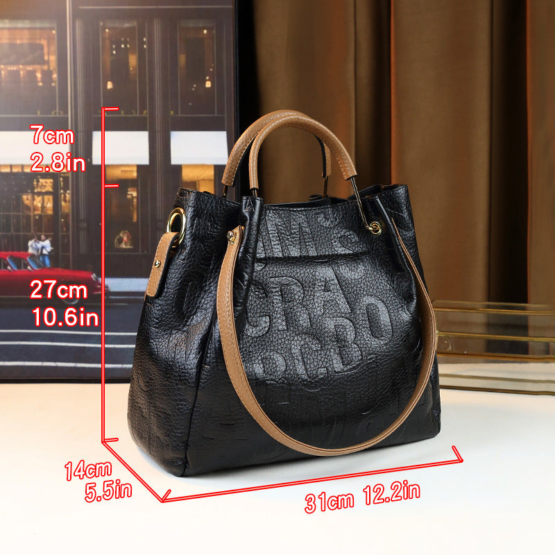 New Arrival Letter Print Large Capacity Tote Bag for Women, A Business Commuter Shoulder Crossbody Handbag with Elegant Versatile Design 7360