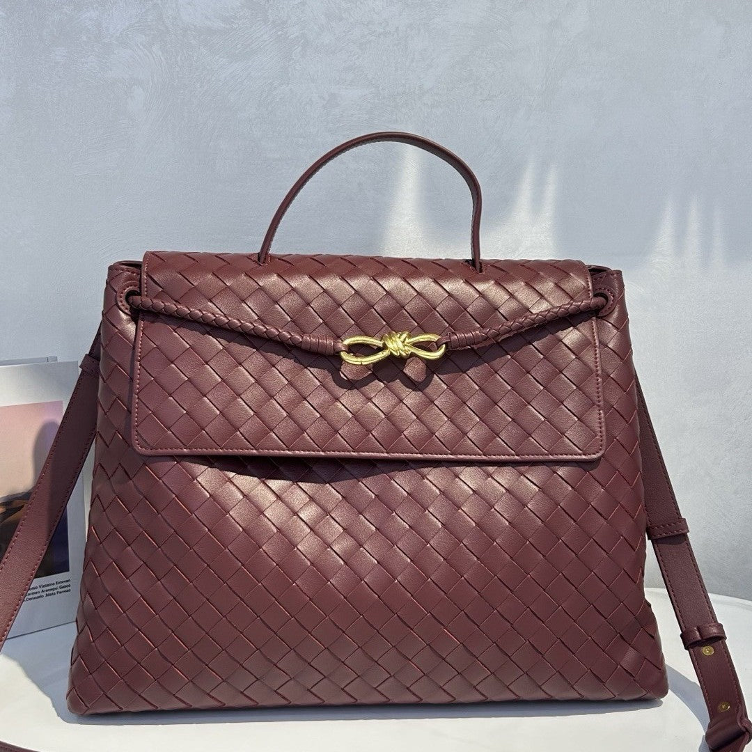 Genuine Leather Woven Large Capacity Handbag for Women, Premium Shoulder Crossbody Top Handle Purse, Fashionable Everyday Bag for Ladies