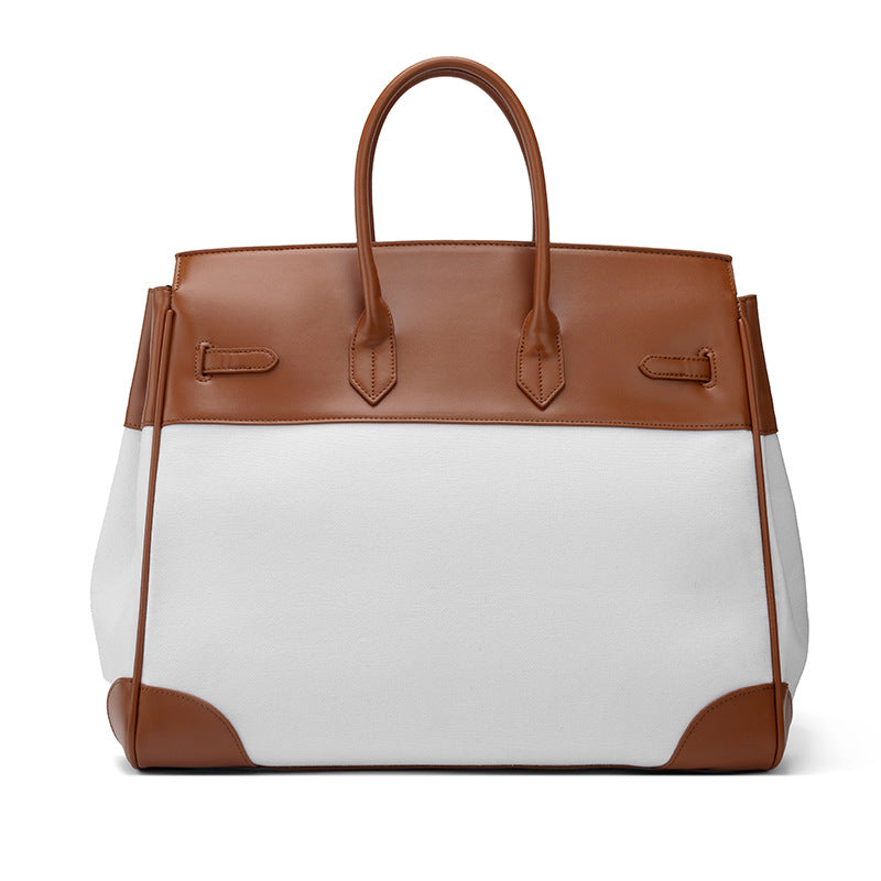 Chic Birkin-Inspired Light Luxury Tote Bag for Unisex, Spacious Travel Duffel Gym Bag with Top-Handle Design, Perfect for Everyday & Workout