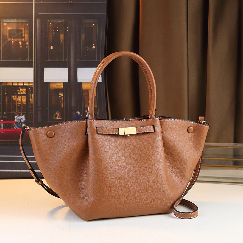 Wing Tote Bag for Women Minimalist Pleated Shoulder Underarm Handbag, Premium Fashion Purse with Elegant Draped Silhouette