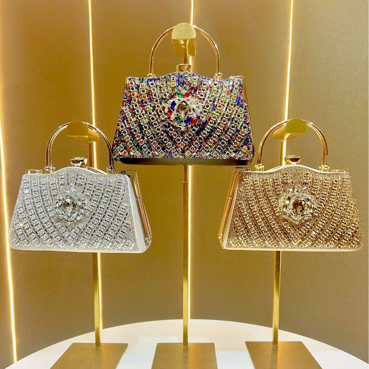 Women's Rhinestone-Embellished Light Luxury Evening Bag, Large Capacity Top-Handle Crossbody Handbag with Premium Design, Versatile Purse