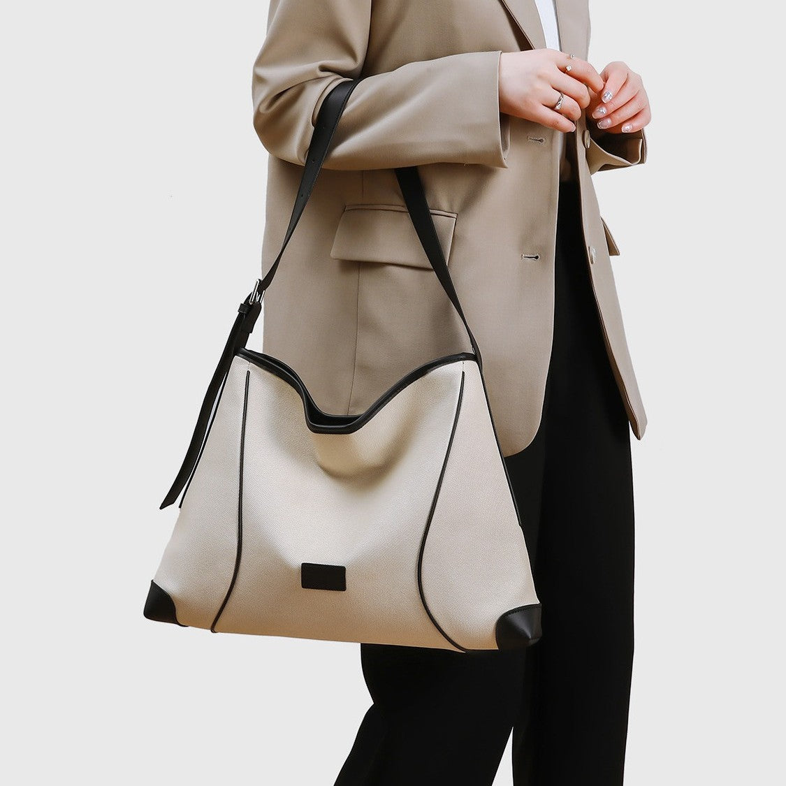 Canvas-Like Large Capacity Crossbody Bag for Women, New Fall Winter Trendy Versatile Commute Top Handle Purse, Casual Everyday Handbag for Ladies