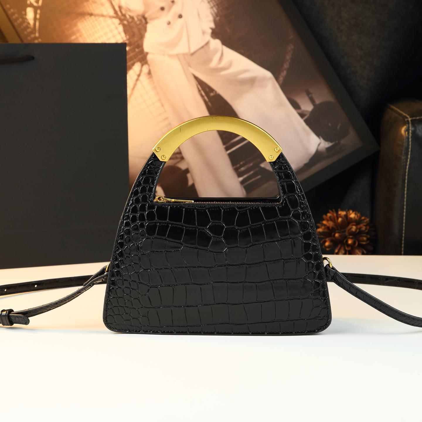 New Arrival Croc-Effect Genuine Leather Shell Bag for Women, A Fashionable Small Shoulder Crossbody Top-Handle Handbag with Unique Design